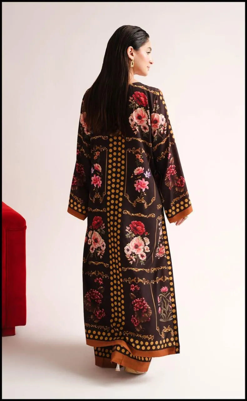 2 Pcs Women's Stitched Swiss Lawn Printed Shirt And Trouser