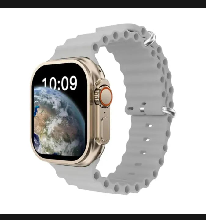 T10 Ultra 2 Smartwatch With White Dial And Black Straps